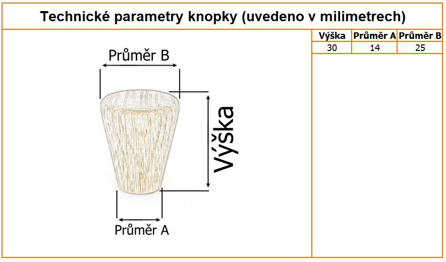 nabytkova knopka fonta dub lak technicke parametry